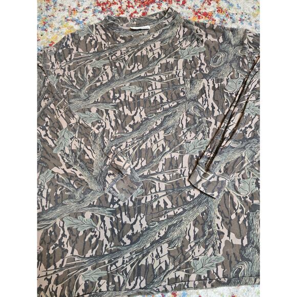 Vintage 90's Mossy Oak Original Camo Long Sleeve T-Shirt Size 2XL XXL Hunting - Picture 1 of 9